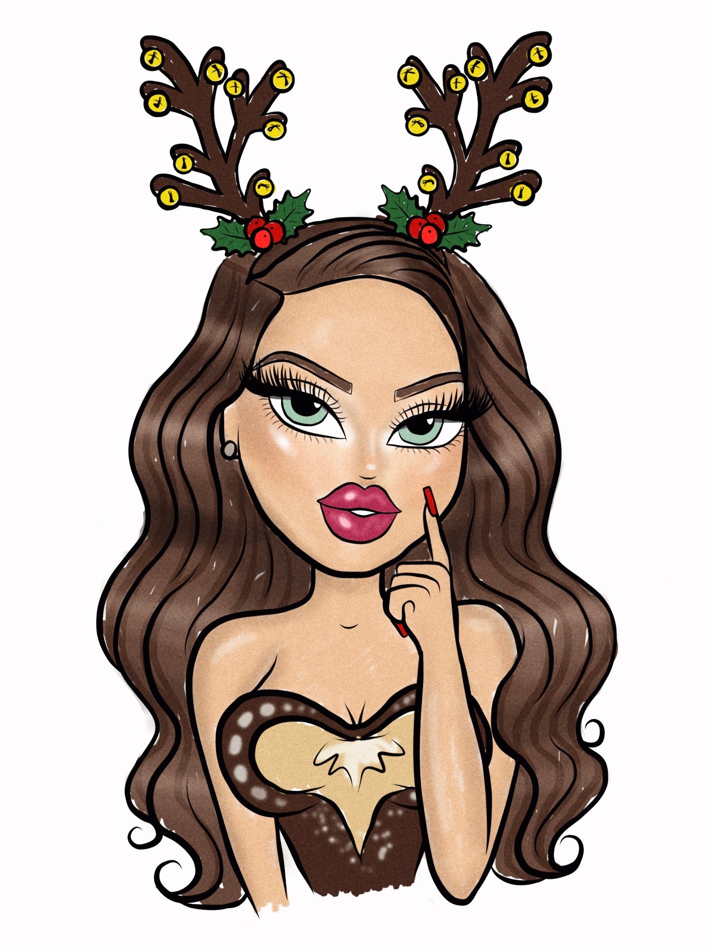 Reindeer Cheer Coloring Page