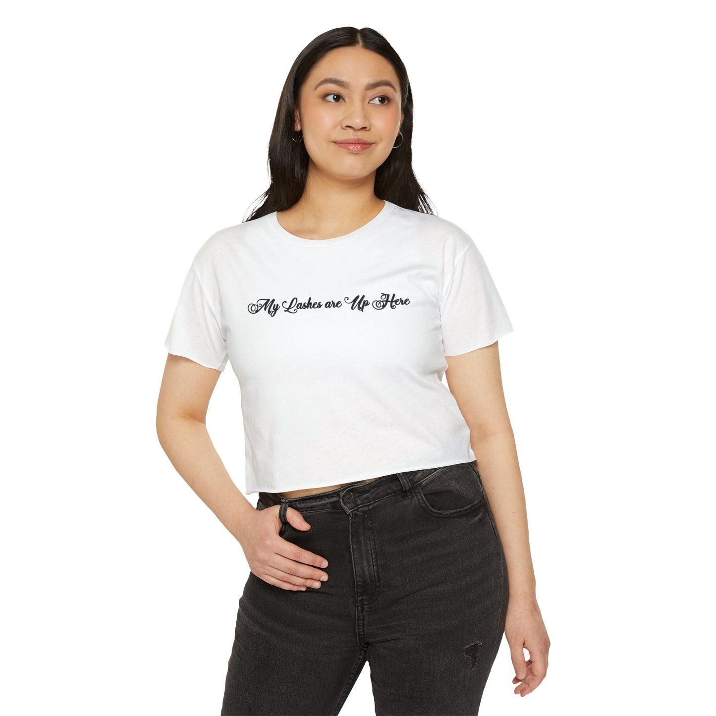 “My Lashes are Up Here” Crop Top