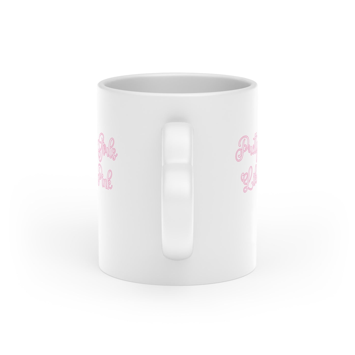 “Pretty Girls like Pink” Heart-Shaped Mug