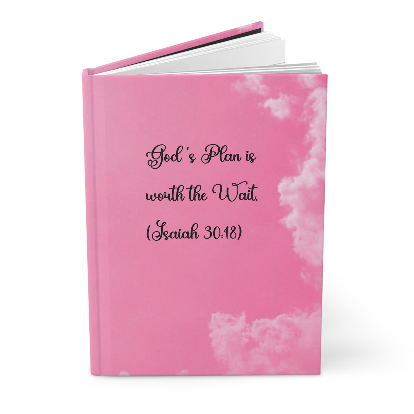 "God's plan is worth the wait” Hardcover Journal Matte